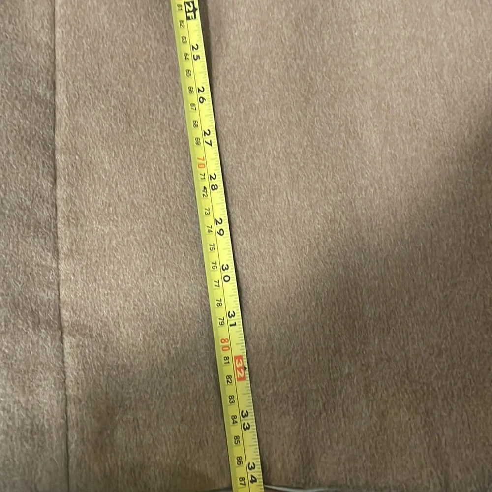 J. Crew Wool Cashmere belted wrap camel color overcoat with Peter Pan collar - Picture 4 of 10